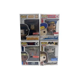 Funko Pop Lot: Dryden‎ Gangster, Bazooka Joe, Lucas, Wonder Woman Exclusives